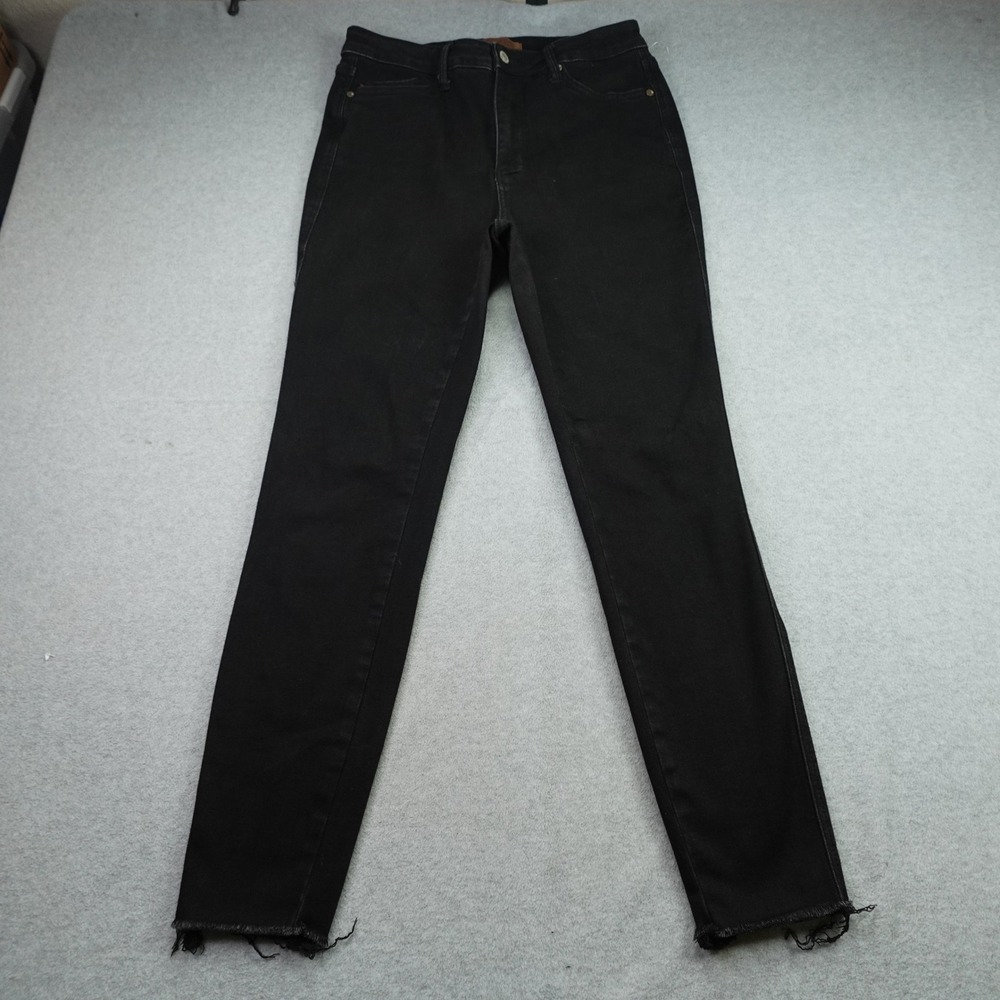 Judy Blue Jeans Womens 11/30 Black Skinny Raw Hem High Rise Denim